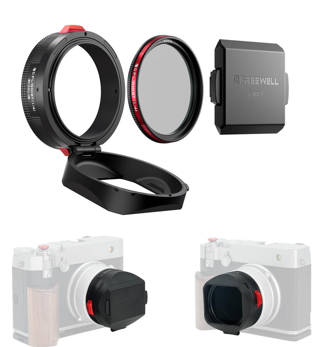 Freewell The Real Gegenlichtblende - Hybrid CPL/Mist Filter, Flipable, Touchless Filterbetrieb für F