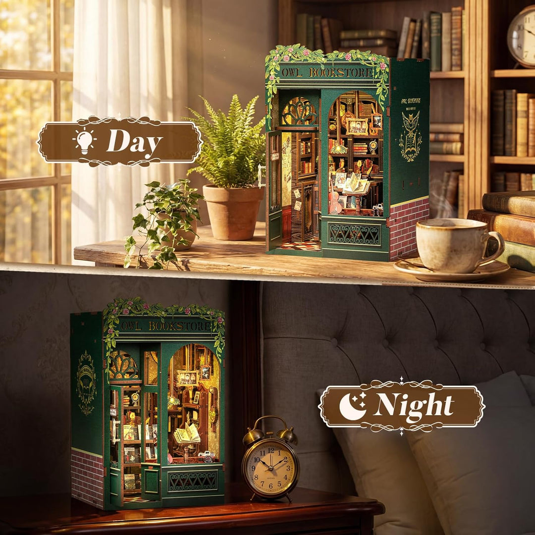 CUTEBEE Book Nook Kit - DIY Miniature House,Puppenhaus Miniatur Haus Selber Baue Bausatz mit Staubsc