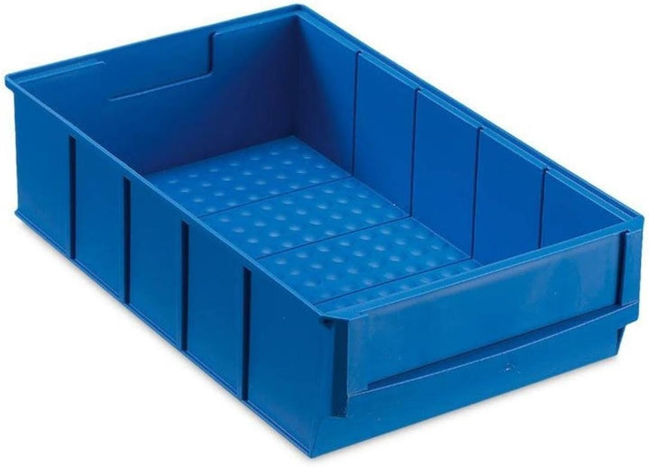 SparSet 5x Blaue Industriebox 300 B | HxBxT 8,1x18,3x30cm | 3,4 Liter | Sichtlagerkasten, Sortiments