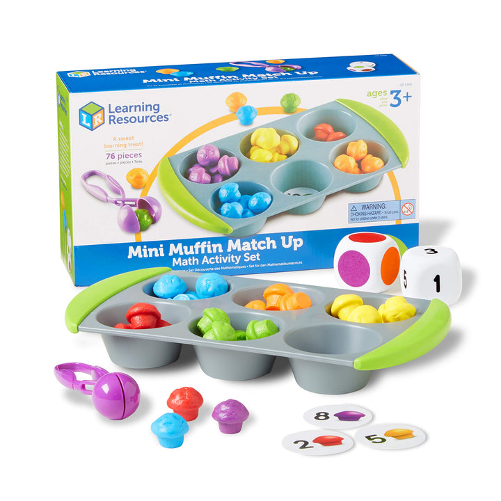 Learning Resources Mini-Muffin Sortier- und Zählspass, Mathematikspiel für Kinder, frühe Rechenferti
