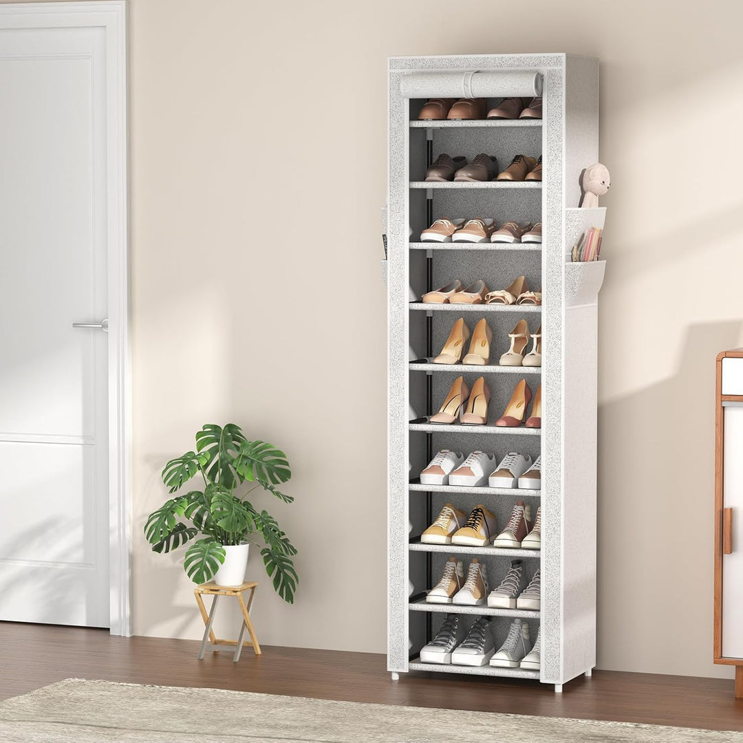 Schuhregal mit 11 Ebenen, Schuhschrank Stoff für 20-22 Paar Schuhe, Schuhregale Schmal und Hoch mit