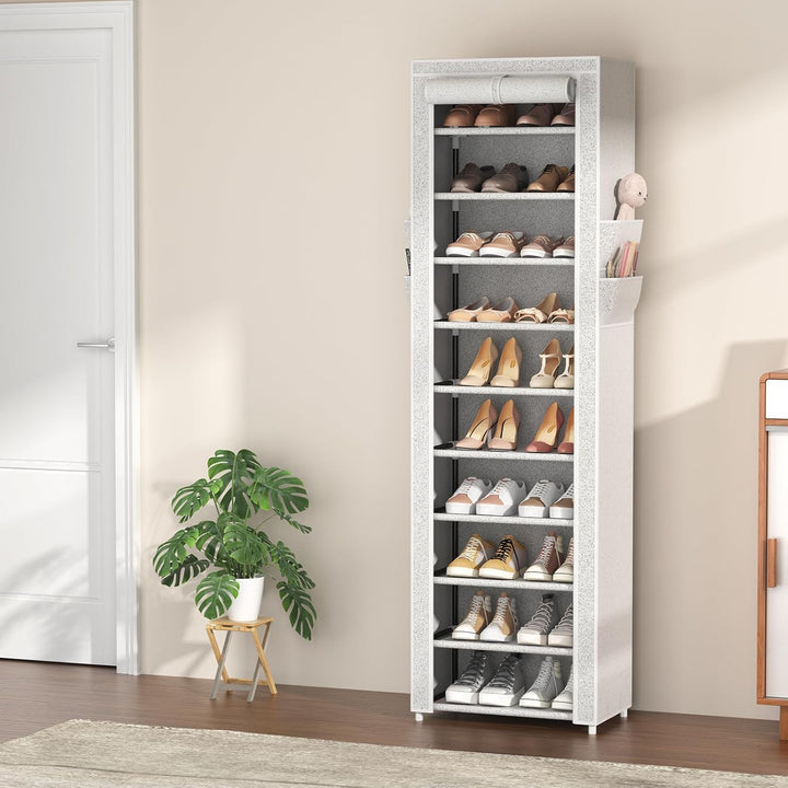 Schuhregal mit 11 Ebenen, Schuhschrank Stoff für 20-22 Paar Schuhe, Schuhregale Schmal und Hoch mit