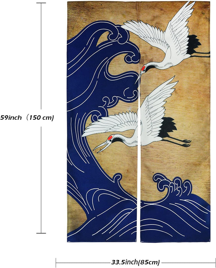 LIGICKY Japanischer Stil dick Leinen Noren Lang Vorhang Tür Vorhang Raumteiler Tapisserie für die He