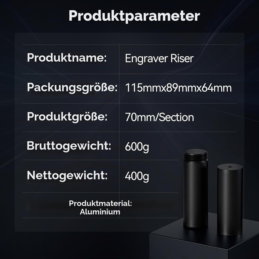 Höhenerhöhungssäule für JL7-Graviergerät, 8 Stück x 2,75 Zoll Höhenstützsäule/Höhenverlängerungssatz