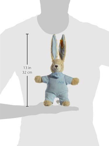 Steiff 237515 Hoppel Spieluhr 20 blau Hase, 20 cm, Blau