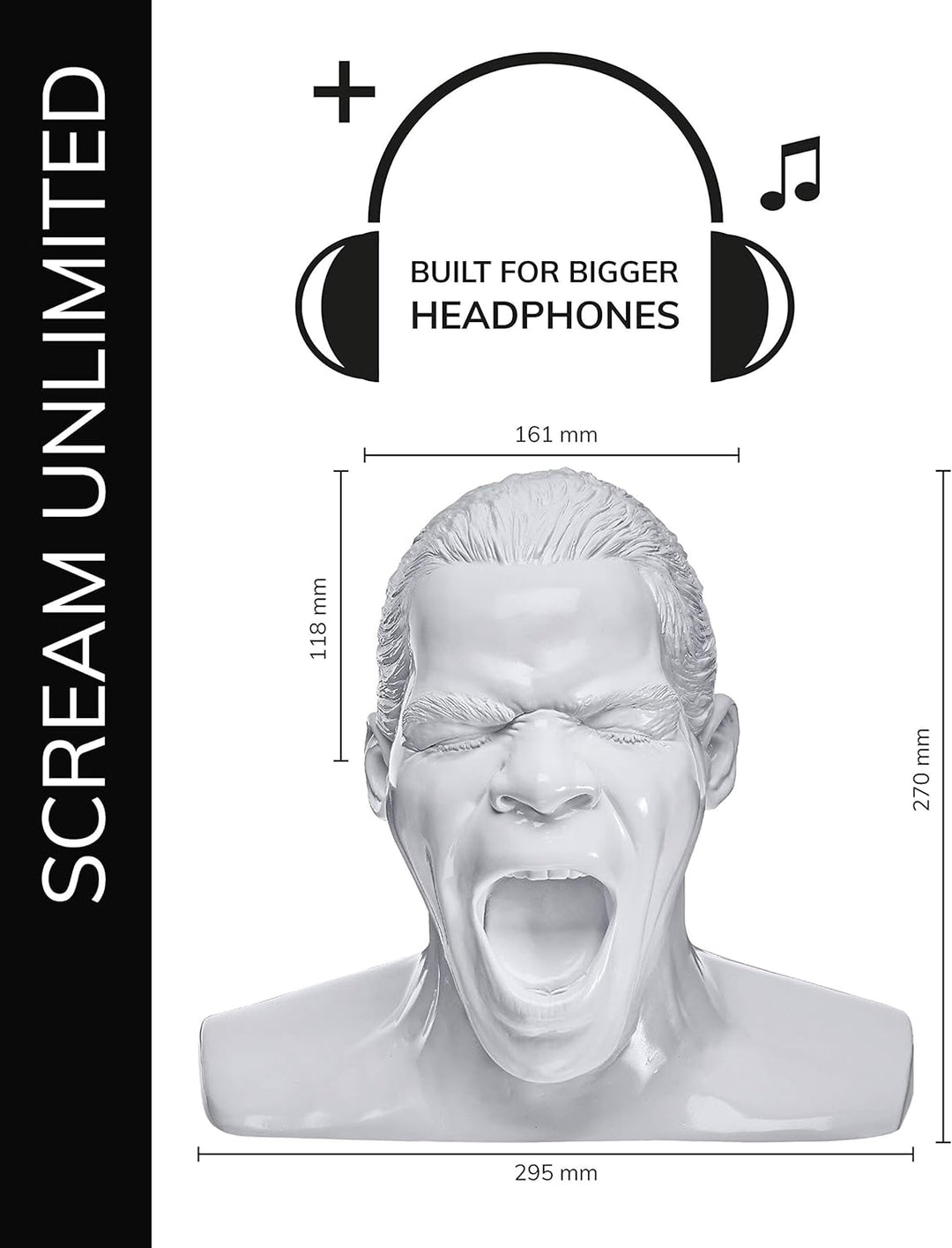 Oehlbach Scream Unlimited - Kopfhörerständer in Form des legendären Oehlbach-Kopfes - Optimale Aufbe