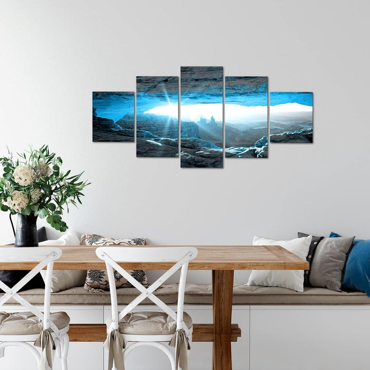 Runa Art Wandbilder Grand Canyon 5 Teilig Bild auf Vlies Leinwand Deko Wohnzimmer Schlafzimmer Panor