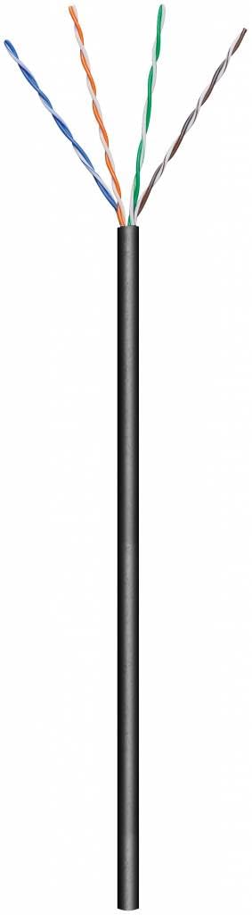 Goobay 57198 CAT 5e Outdoor Netzwerkkabel, U/UTP, Schwarz