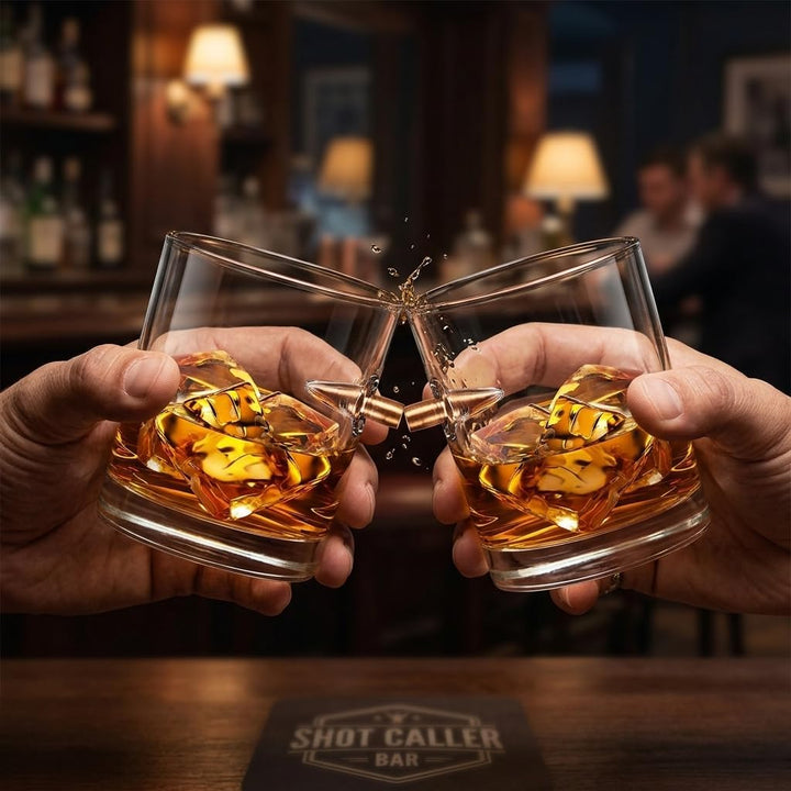 Kugel Whisky Gläser 2er set, Glas Craft Becher, Creative Bullet Bierkrug, Weinglasbecher für Zuhause