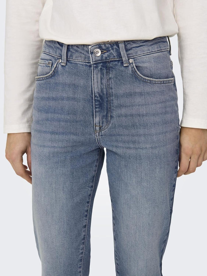 ONLY Damen Hose Onlemily Hw Straight ANK Col CC PNT 28W / 30L Special Blue Grey Denim, 28W / 30L Spe