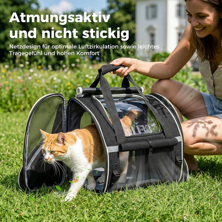 Lekesky Katzenrucksack Bubble Haustier Rucksack mit Netzfenster, Hunderucksack Erweiterbar Tragbare