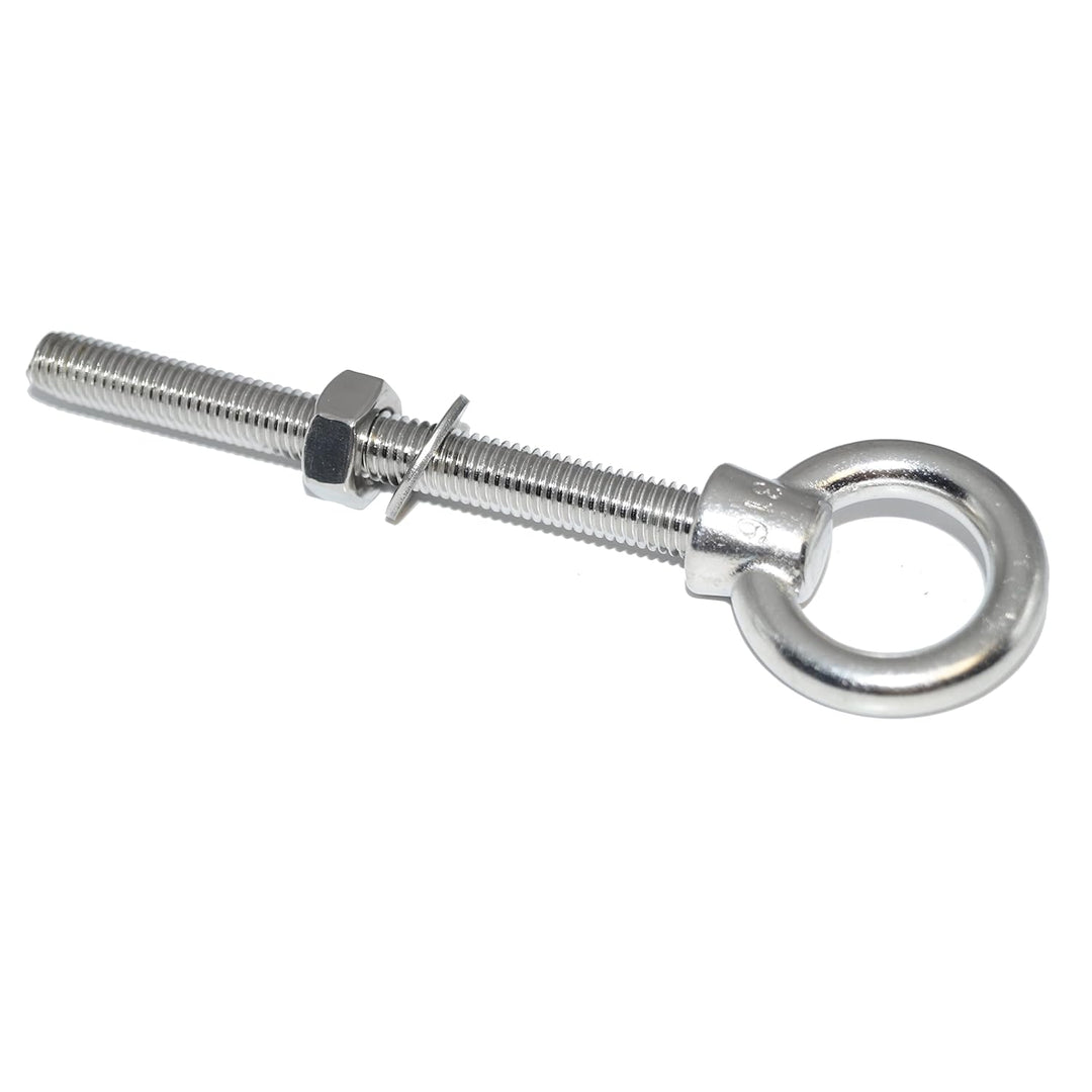 Augbolzen M6X40 Edelstahl A4 8 Stück - Ringbolzen mit metrischem Gewinde, Unterlegscheibe und Mutter