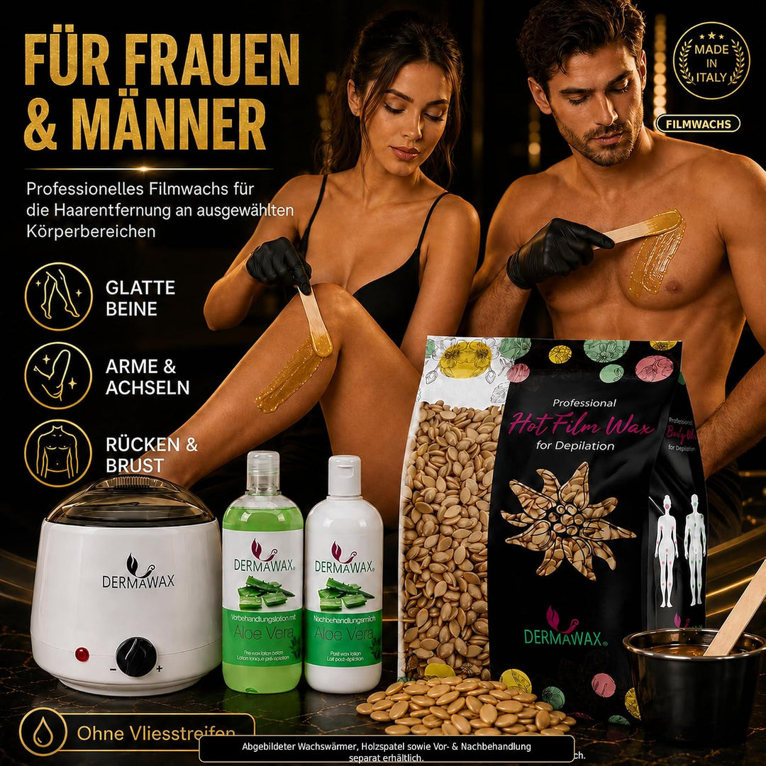 Dermawax 1 kg Gold Waxing Perlen- Professionelle Heisswachs Wachsperlen zur Haarentfernung- Anwendun