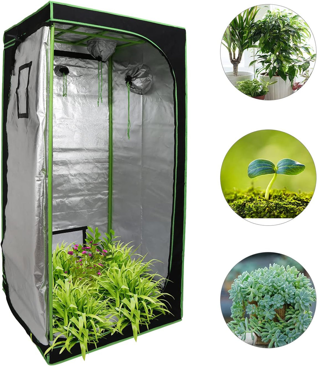 SWANEW Grow Zelt, Grow Tent, Growbox, Growschrank für Homegrow, Indoor Anbauzelt, Growroom, Lichtdic