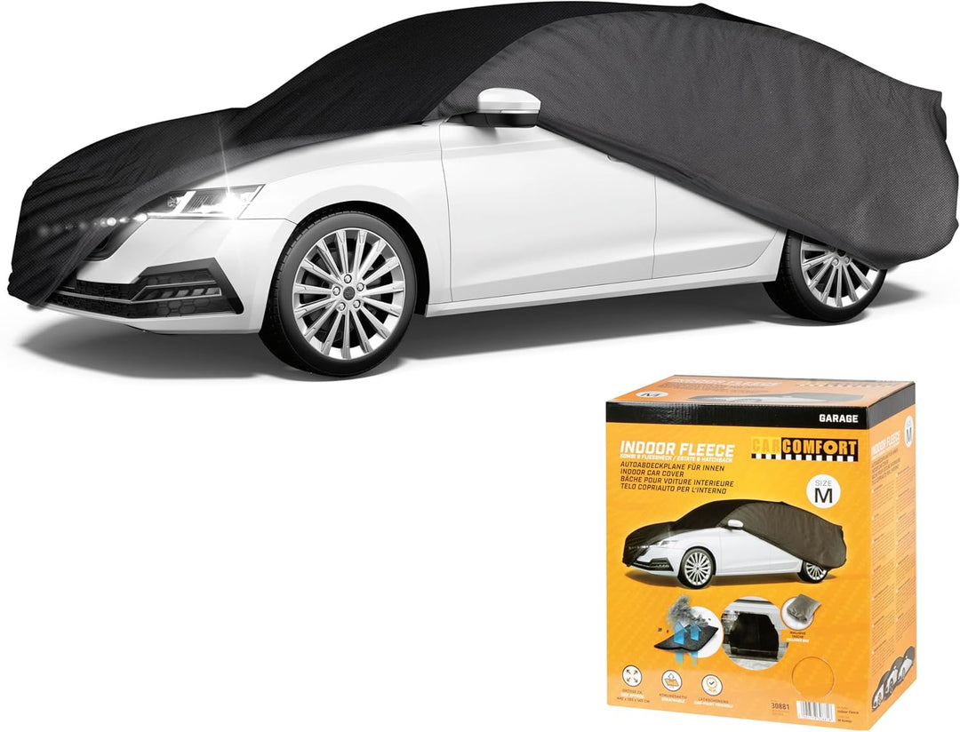 WALSER CarComfort Autoplane Indoor Eco Kombi M, Auto-Abdeckplane atmungsaktiv, lackschonende Autoabd