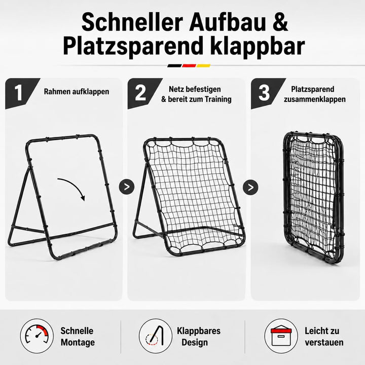Trintion Fussball Rebound Netz Kinder und Jugendliche Tragbares Prellwand Verstellbar Fussballtor Ki