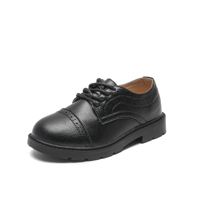 DADAWEN Jungen Anzugschuhe Schule Uniformschuhe Schnürhalbschuhe 22 EU Schwarz, 22 EU Schwarz