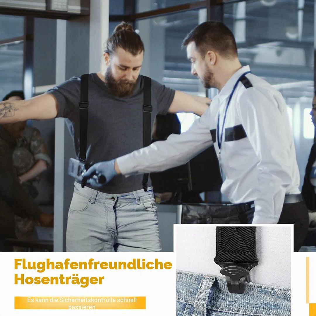 2 Stück Seitenclip, versteckte Hosenträger für Herren, Flughafenfreundliche Hosenträger verstellbar