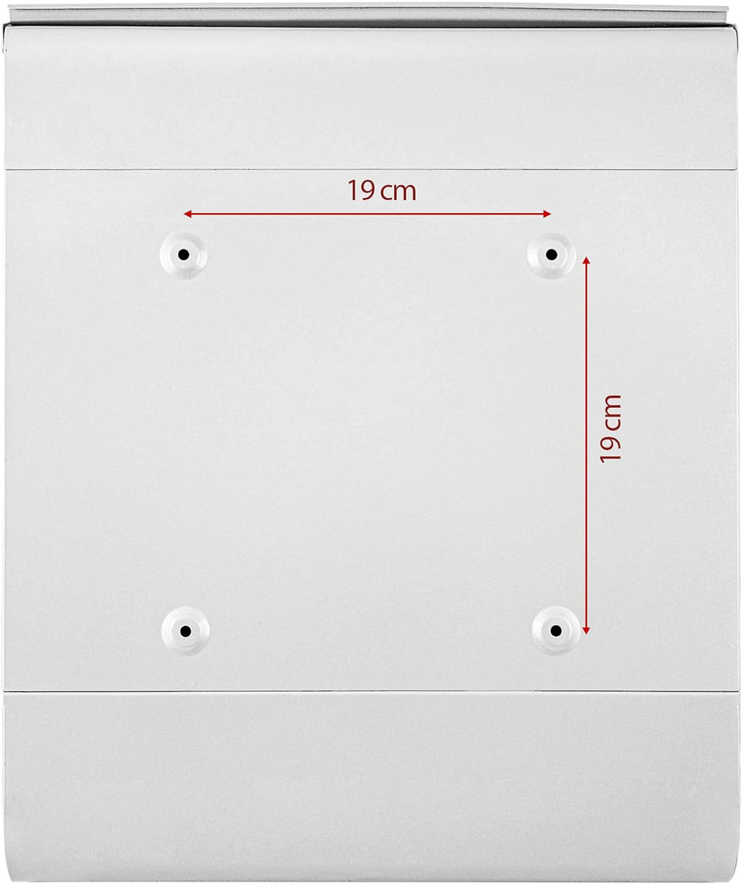 banjado Design Briefkasten Stahl weiss mit Zeitungsfach - Briefkasten 39x47x13cm gross mit 2 Schlüss
