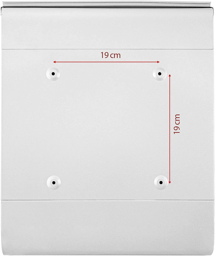 banjado® Design Briefkasten mit Motiv Gartenfreude 39x47x14cm & 2 Schlüssel - Briefkasten Stahl weis