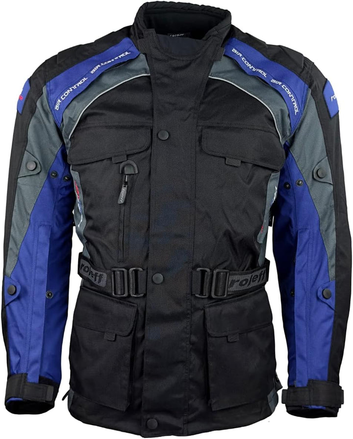 Motorradjacke Herren mit CE Protektoren Regenmembrane Thermofutter Textil Motorrad Jacke