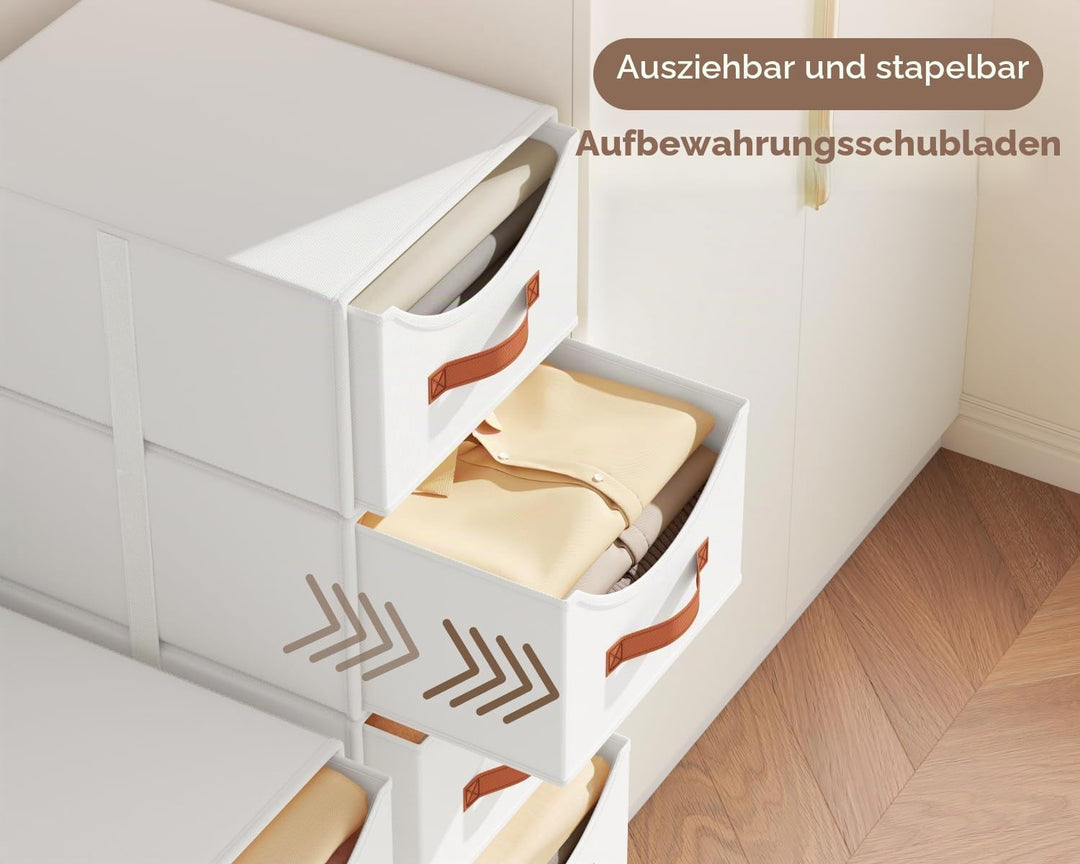 Schubladenschrank Ordnungssystem - 4 Stück Aufbewahrungs Schubladenboxen Aufbewahrungsbox Stoff Falt