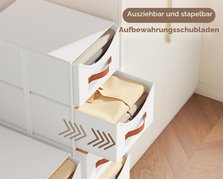 Schubladenschrank Ordnungssystem - 4 Stück Aufbewahrungs Schubladenboxen Aufbewahrungsbox Stoff Falt