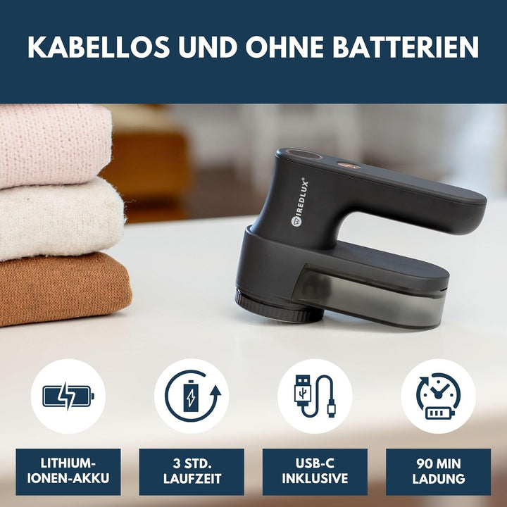Fusselrasierer elektrisch aufladbar für Kleidung – Fusselentferner & Pilling-Rasierer mit 3 Geschwin