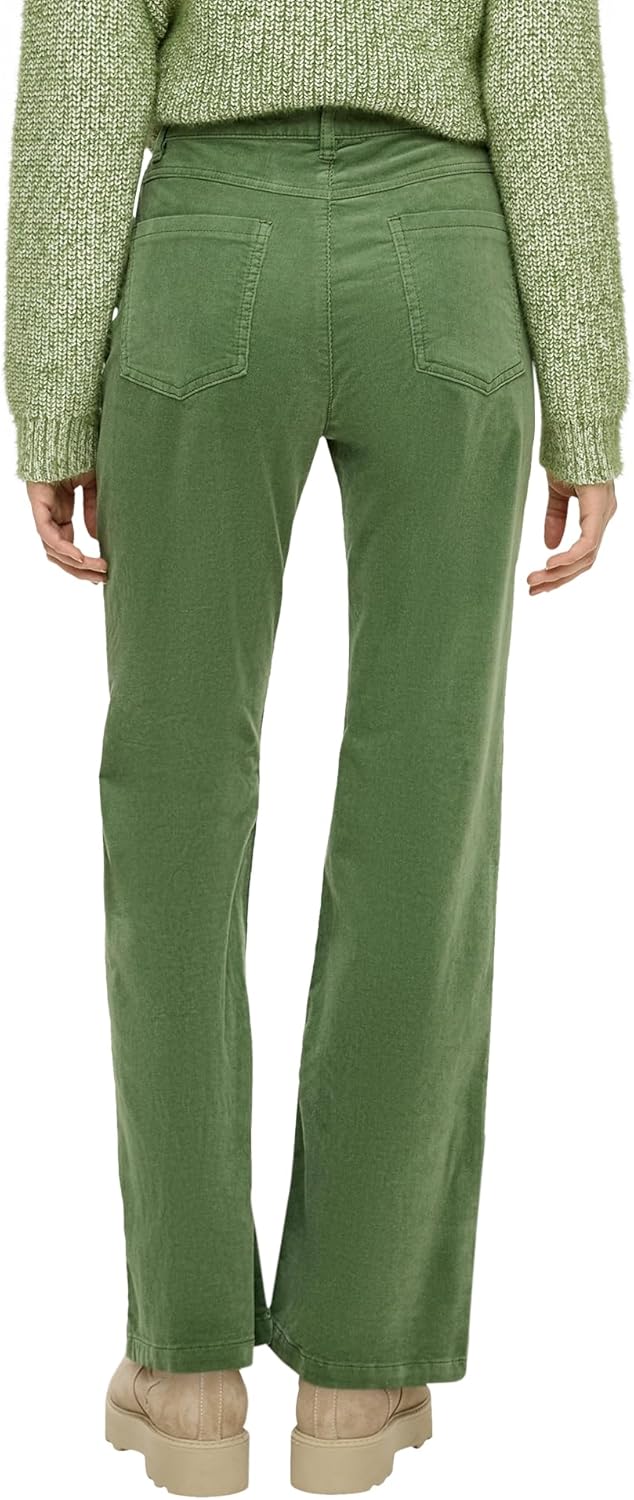 s.Oliver Damen Cord Hose, Slim Fit, Grün