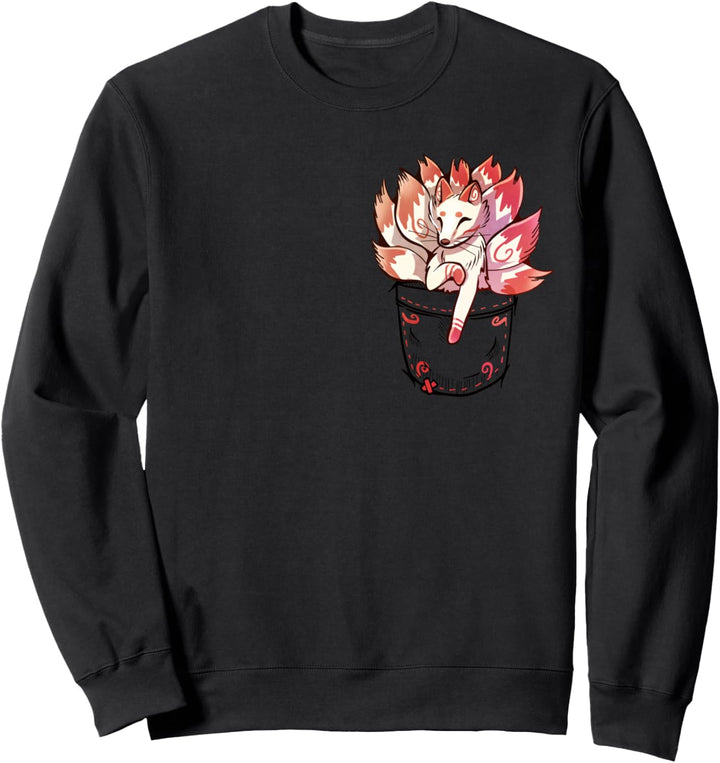 Pocket Cute Kitsune Fox Sweatshirt
