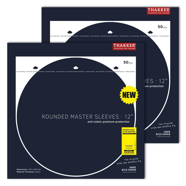 THAKKER Rounded Master Sleeves 12' - 100 halbrunde Schallplatten Innenhüllen für 12 Zoll Vinyl | ant