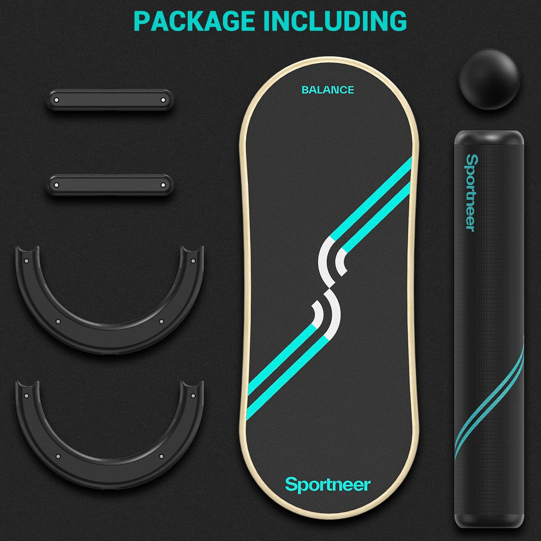 Sportneer Balance Board - 7 Modi Wackelbrett Indoorboard Skateboard Surf Mit Verstellbaren Stoppern