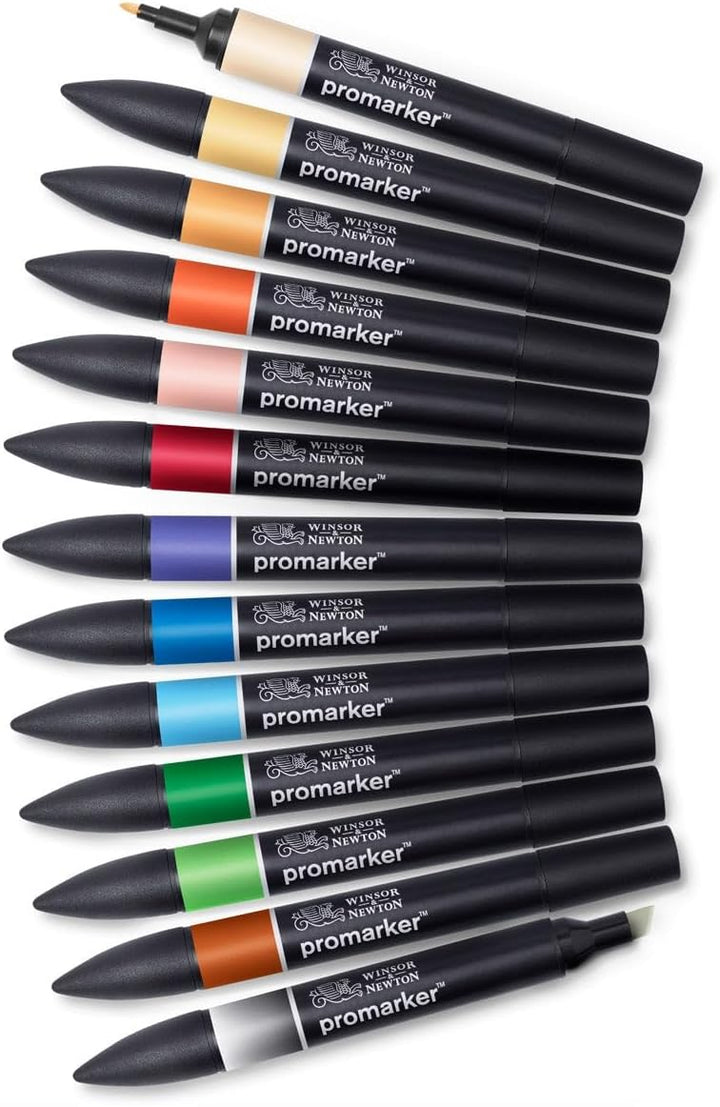 Winsor &amp; Newton 0290139 ProMarker, Professioneller Layoutmarker - 2 Spitzen, fein und breit für Zeic