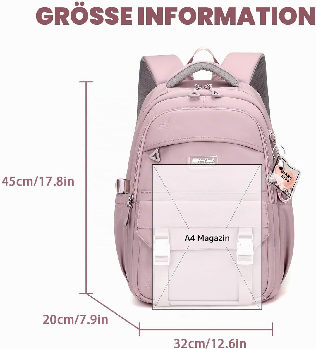 JANSBEN Wasserdichter Schulrucksack für Mädchen &amp; Jungen, Mehrfachfach-Rucksack für Schule &amp; Reisen,