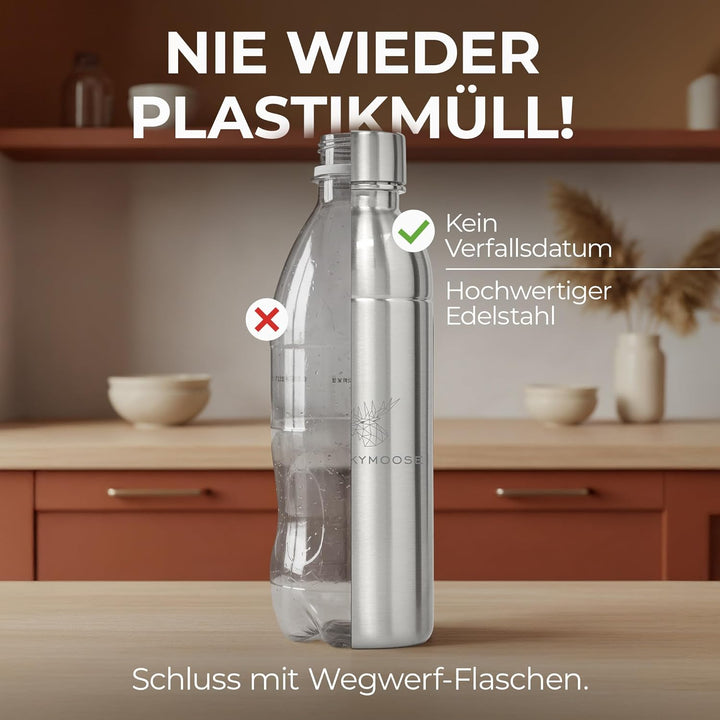 Infinity Edelstahlflaschen Wassersprudler 0,75L – Kompatibel mit der LM Infinity Serie, Aarke Carbon