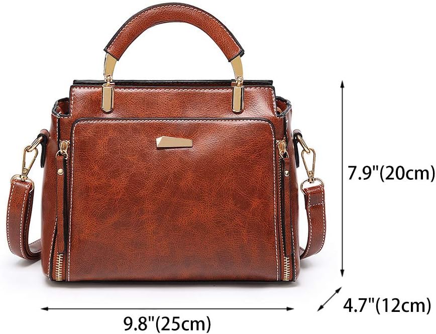 Damen Tasche Umhängetasche Handtasche Frauen Klein Schultertasche Weekender Lack PU Leder DE77214 Br