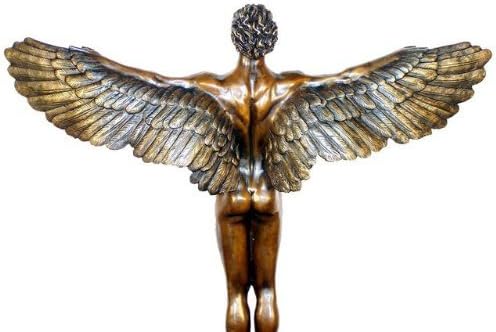 Kunst &amp; Ambiente - Erotische Bronzefigur - Ikarus/Geflügelter Mann - signiert - Adolph Alexander Wei