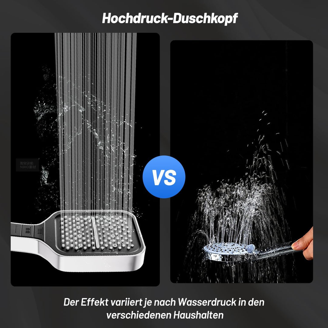 VEHHE Duschkopf Wassersparend, 7 Strahlarten Duschkopf Regendusche mit Stopptaste, Einhand-Einstellu