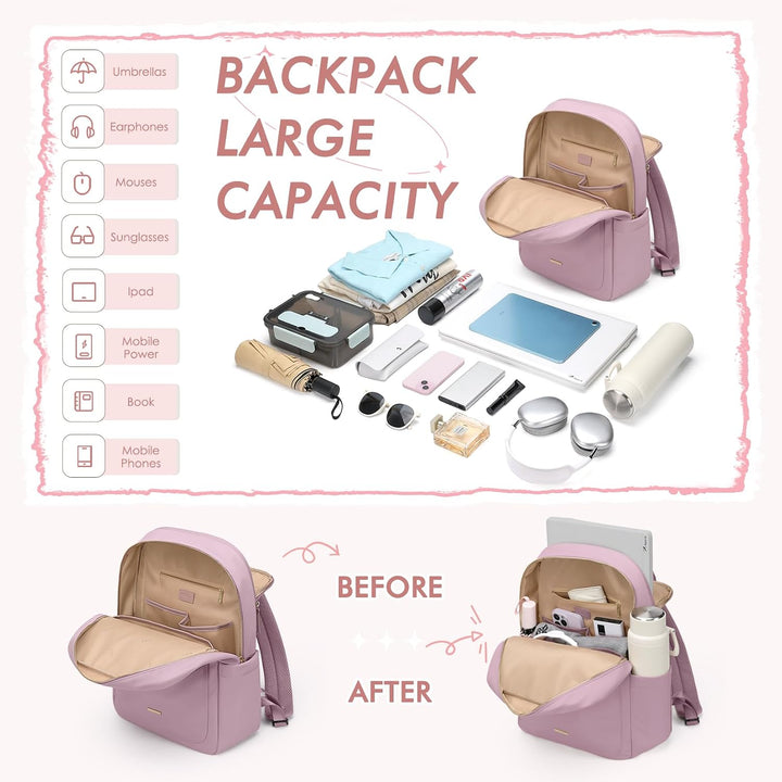 Rucksack Damen Herren Elegant, 17.3 Zoll Laptop Rucksack Wasserdicht mit Laptopfach, Business Laptop