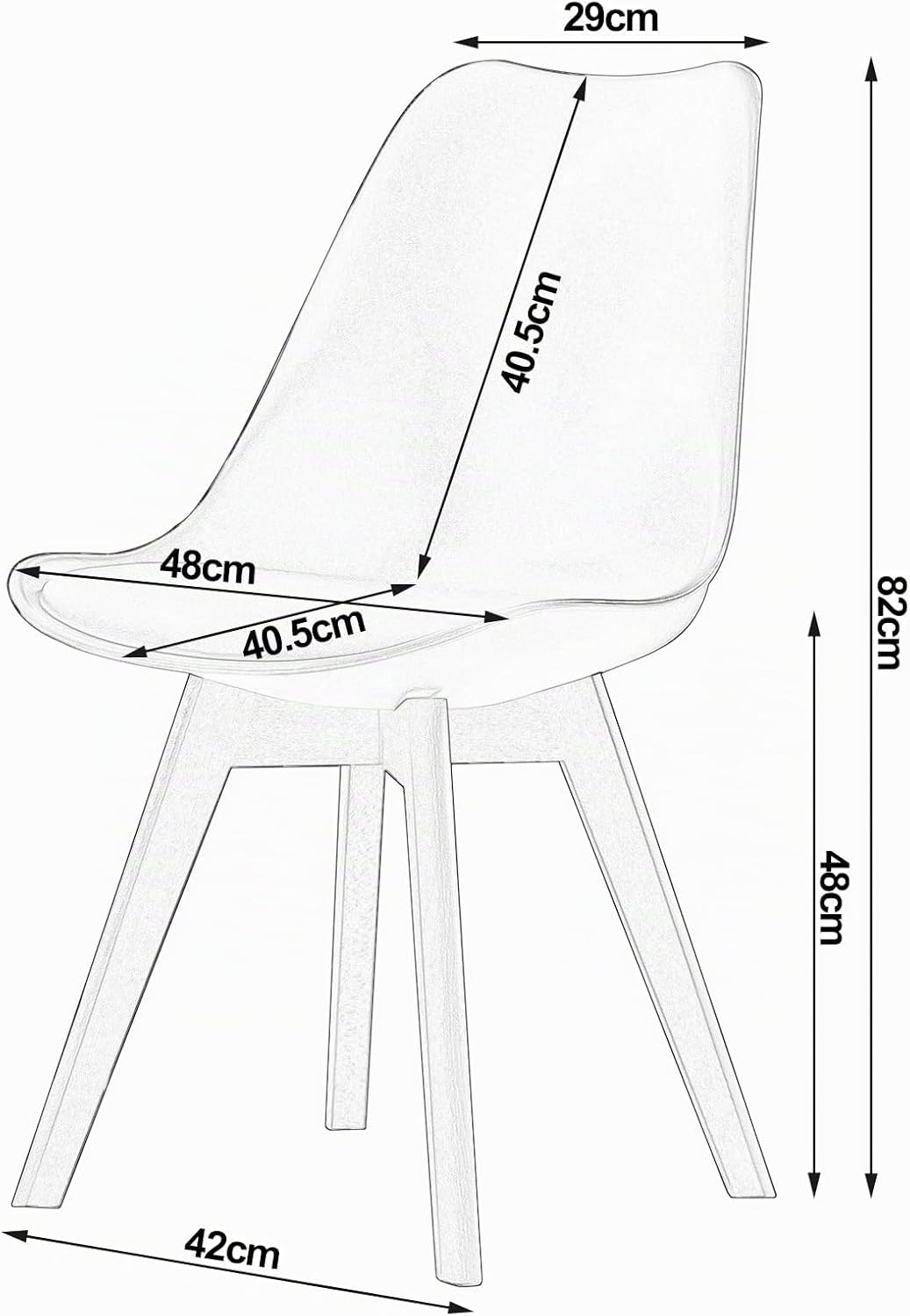WOLTU BH29br-2 2 x Esszimmerstühle 2er Set Esszimmerstuhl Design Stuhl Küchenstuhl Holz, Braun 2er S