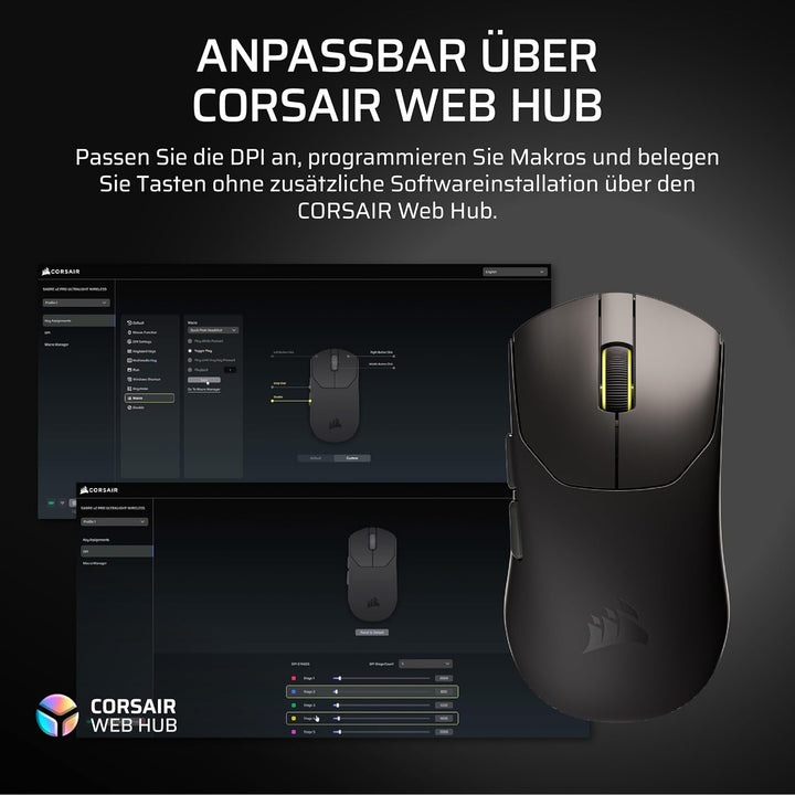 Corsair Sabre v2 PRO Ultralight Wireless FPS Gaming-Maus – 33K DPI, 36g Gewicht, 8,000Hz Hyper-Polli