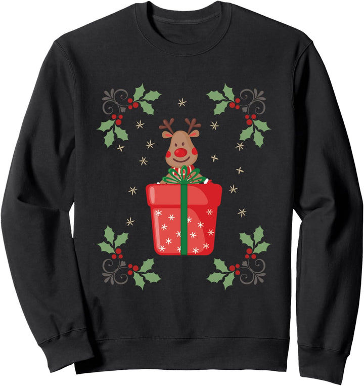 Niedliche Rentier Geschenkbox Weihnacht Geschenk Sweatshirt