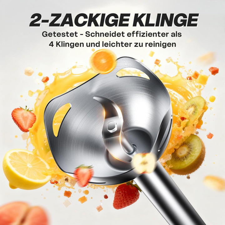BESROY 1100W Stabmixer Edelstahl, Elektrischer Pürierstab &amp; Hand Blender mit 2 Geschwindigkeitsstufe