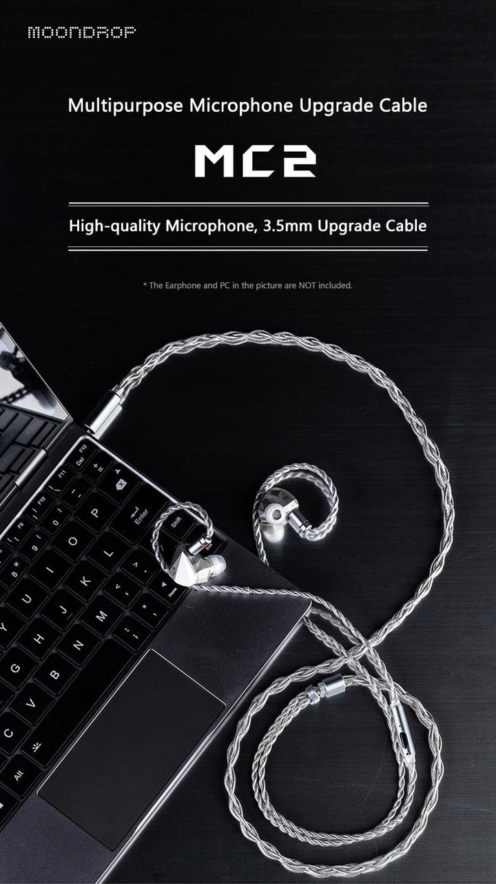 Moondrop MC2 Mikrofon-Upgrade-Kabel, 3,5 mm, 0,78 mm, 2-polig, Upgrade-Kabel für Kopfhörer