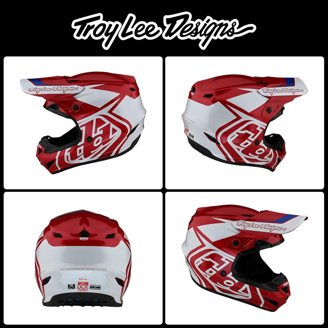 Troy Lee Designs Motocross-Helm GP Overload - Weiss/Schwarz Overload - Rot Weiss XXL, Overload - Rot