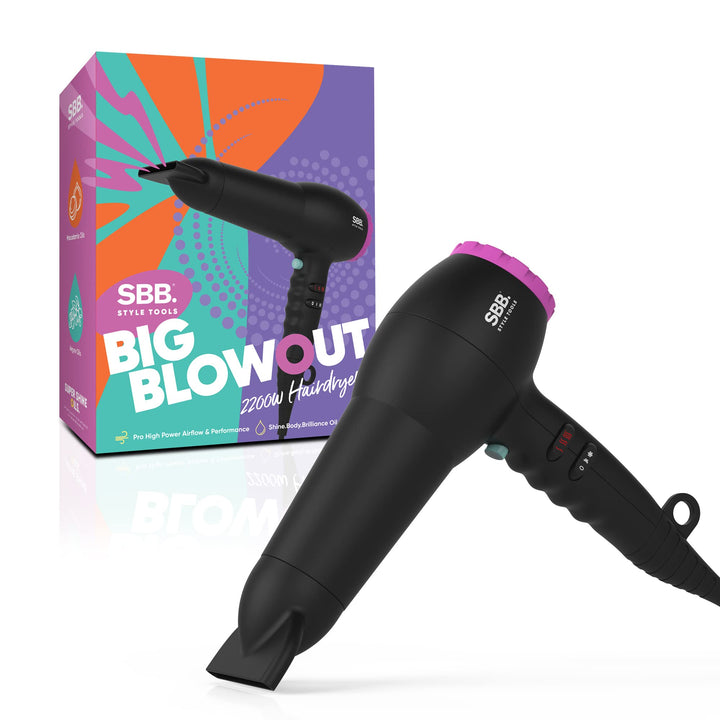 SBB Big Blowout Haartrockner 2200 W - Styling-Föhn, Schnelles Trocknen | 4 Heizstufen, 2 Geschwindig
