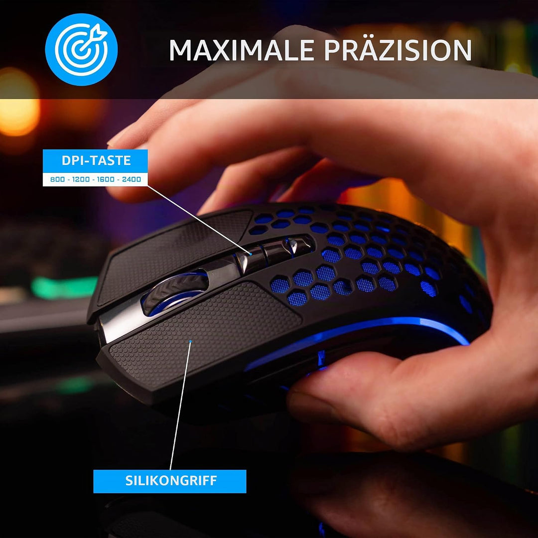 Pack Clavier - Souris Sans fil THE G-LAB Combo Tungsten (Noir)