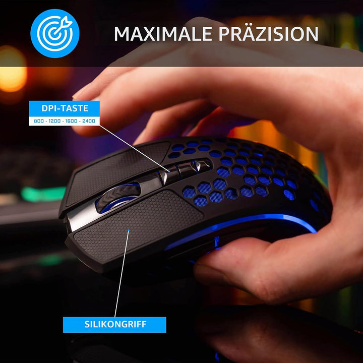 Pack Clavier - Souris Sans fil THE G-LAB Combo Tungsten (Noir)