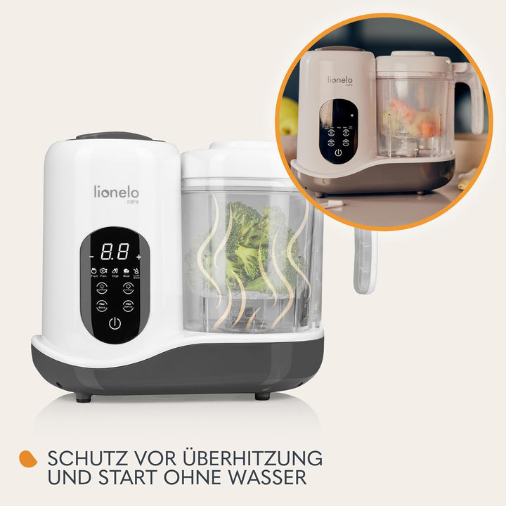 LIONELO BABYMENU Multifunktionale Küchenmaschine zur Zubereitung von Babynahrung 300 4 Programme Däm