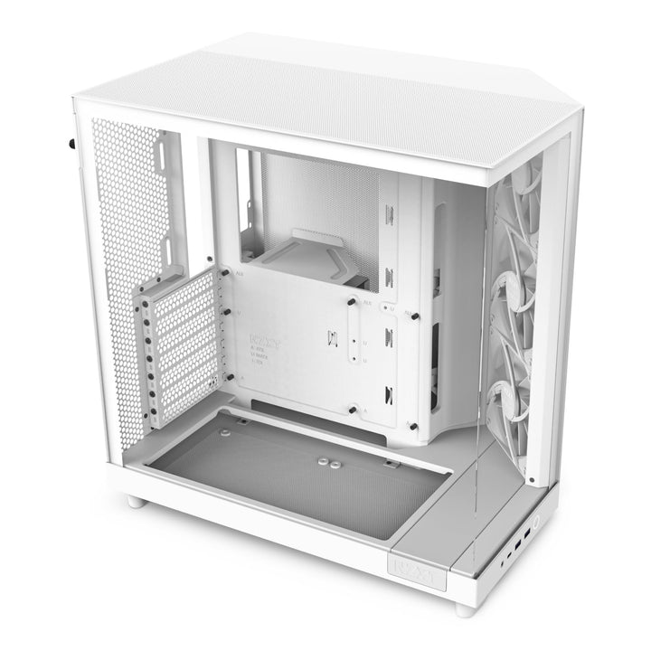 NZXT H6 Flow | CC-H61FW-01 | Kompaktes Mid-Tower Gehäuse mit zwei Kammern | Glaspaneele mit Panorama